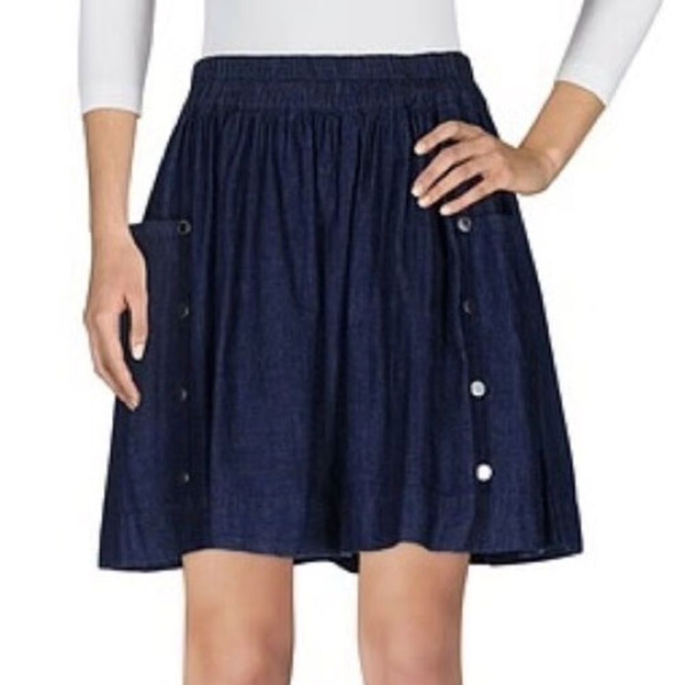 MARC BY MARC JACOBS Chambray Pull On Skirt in Neptune Blue